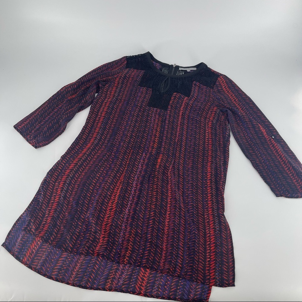 🌞 Daniel Rainn Neon Purple Pattern Detail Blouse